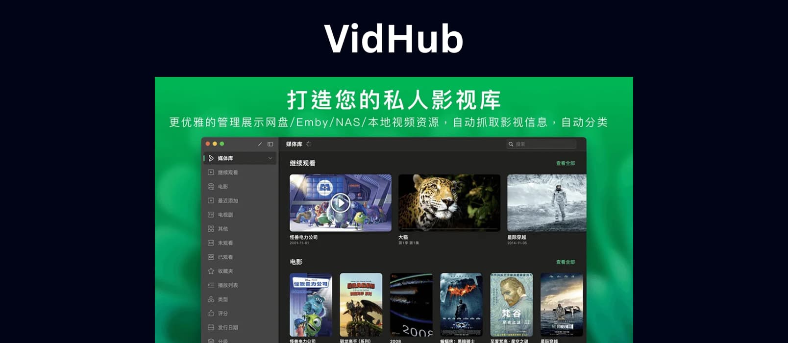 VidHub：一个播放器，打通你所有的网盘、NAS 和本地视频