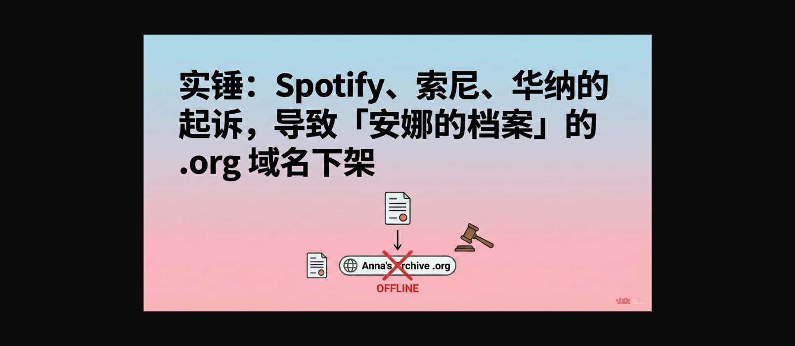 实锤：Spotify、索尼、华纳的起诉，导致「安娜的档案」的 .org 域名下架