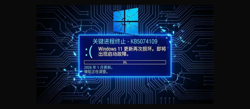 Windows 11 更新又坏了：微软怀疑部分电脑在安装 2026 年 1 月更新 (KB5074109) 后可能无法启动