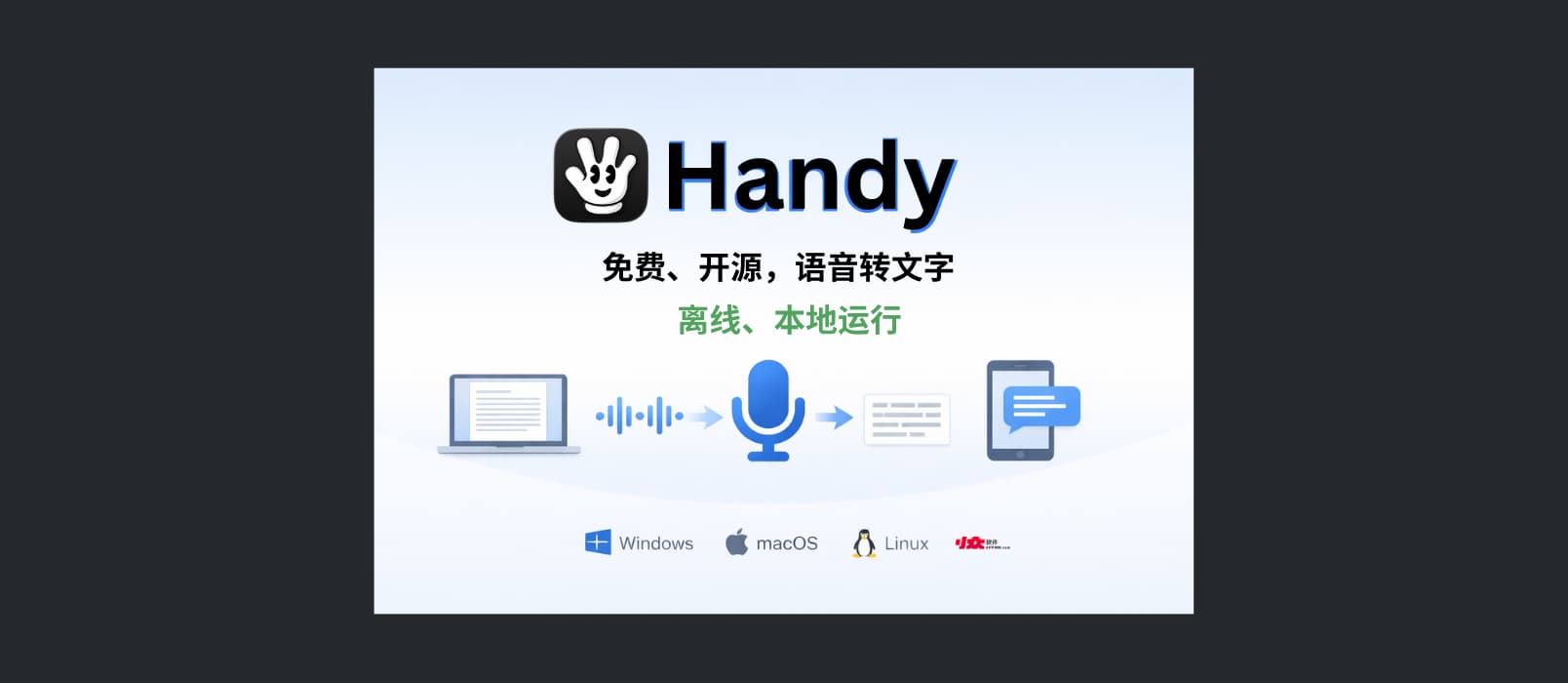 Handy – 听写助手！按下快捷键说话，松开输入文字。完全离线，本地运行