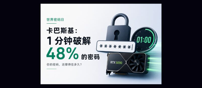 卡巴斯基：1 分钟破解 48% 的密码｜世界密码日 2