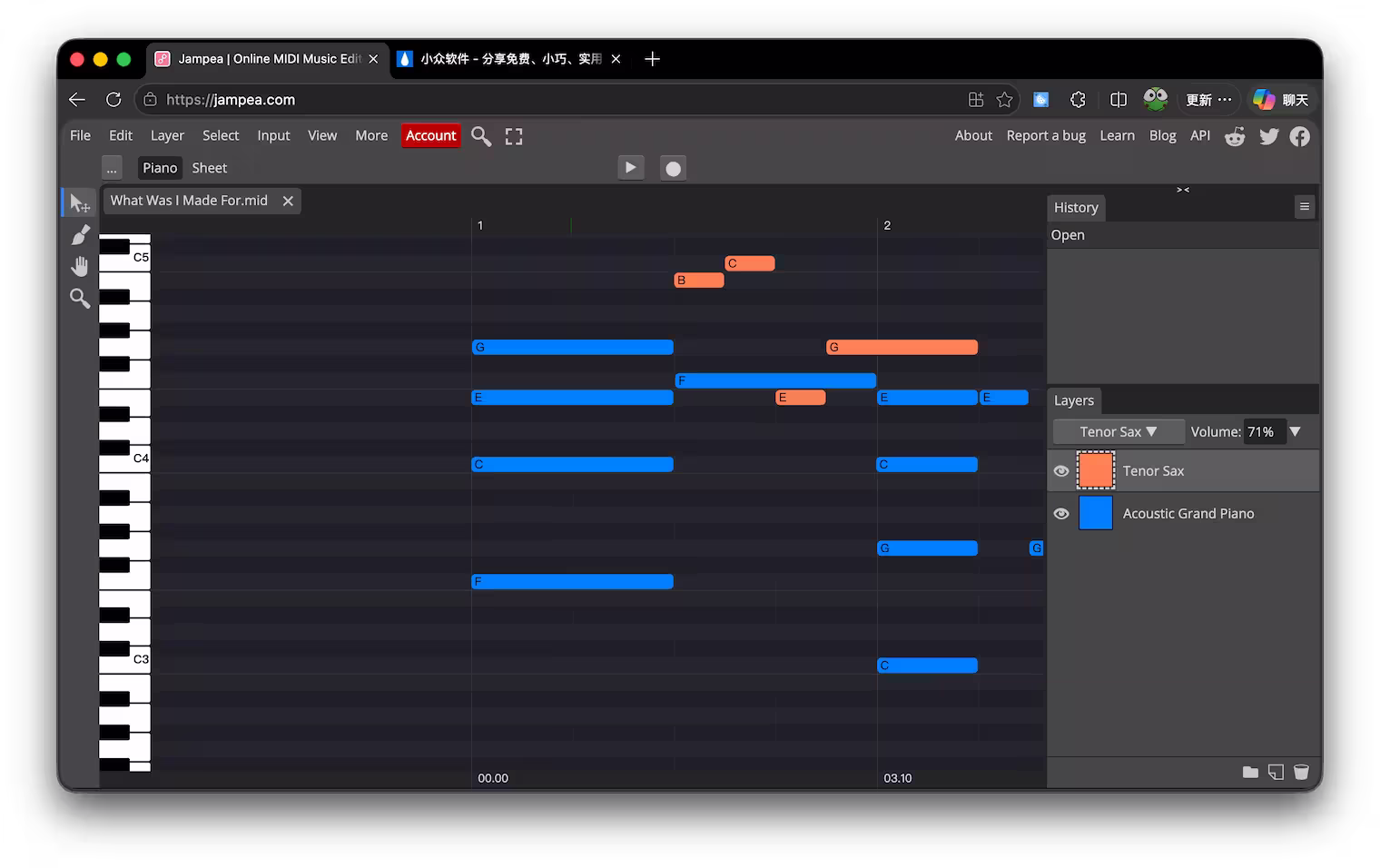 Photopea 作者新作：Jampea，在浏览器中编辑 MIDI 音乐 4