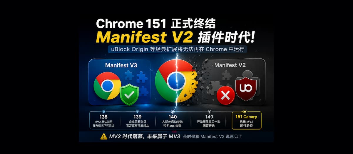 Chrome 151 彻底终结旧版扩展：uBlock Origin 时代落幕