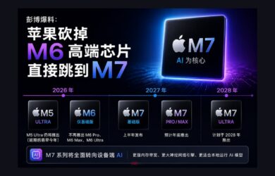 苹果将砍掉 M6 高端芯片，直接跳到 M7 12