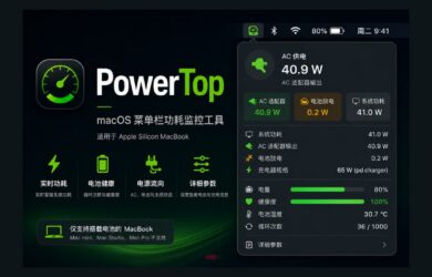 PowerTop - 在 macOS 菜单栏上实时监控电量、功耗 9