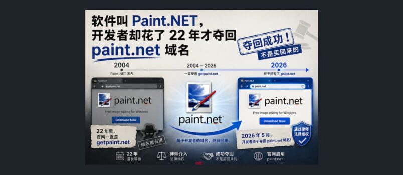 追了 22 年，Paint.NET 开发者终于夺回域名：不是买回来的 1