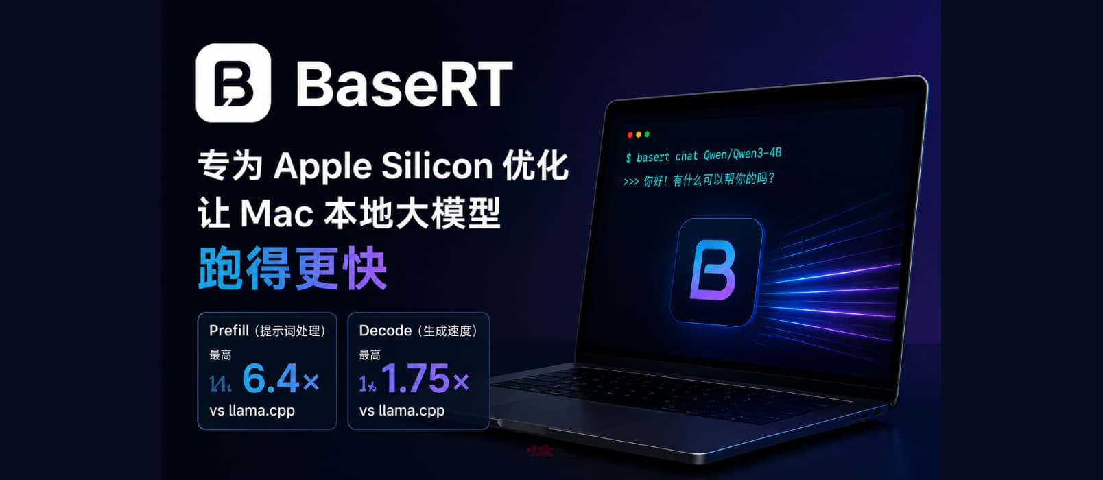 BaseRT：专为 Apple Silicon 优化，让 Mac 本地大模型快 6.4 倍