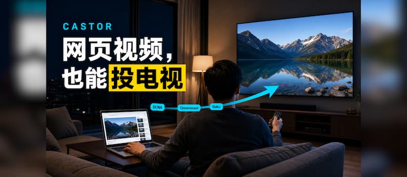 让网页视频也能投到电视上播放：Castor
