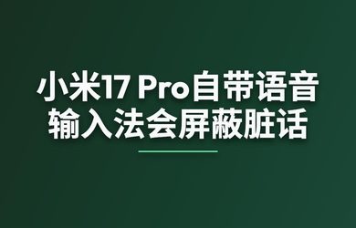 小米17 Pro自带语音输入法会屏蔽脏话 11