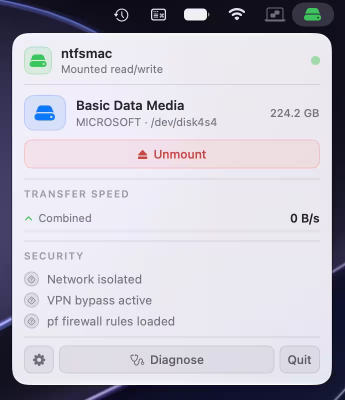 ntfsmac - 适用于苹果 M 芯片,开源 NTFS 读写工具(无需内核扩展或SIP修改) 3