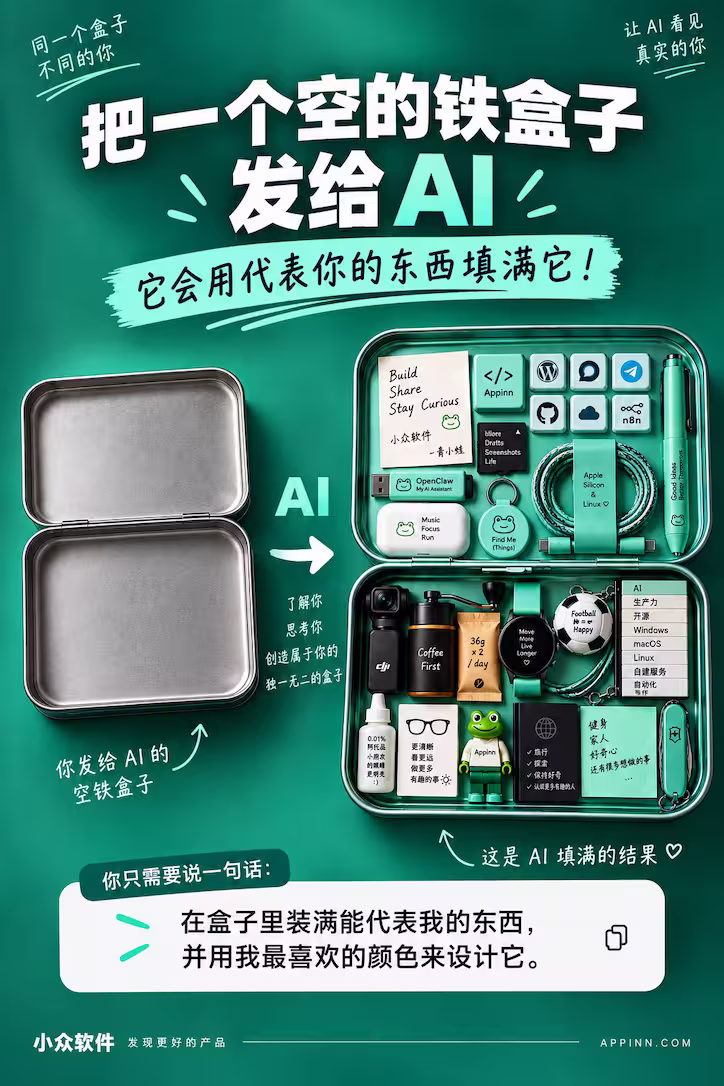 把一个空盒子发给 AI，它会用代表你的东西装满它 1
