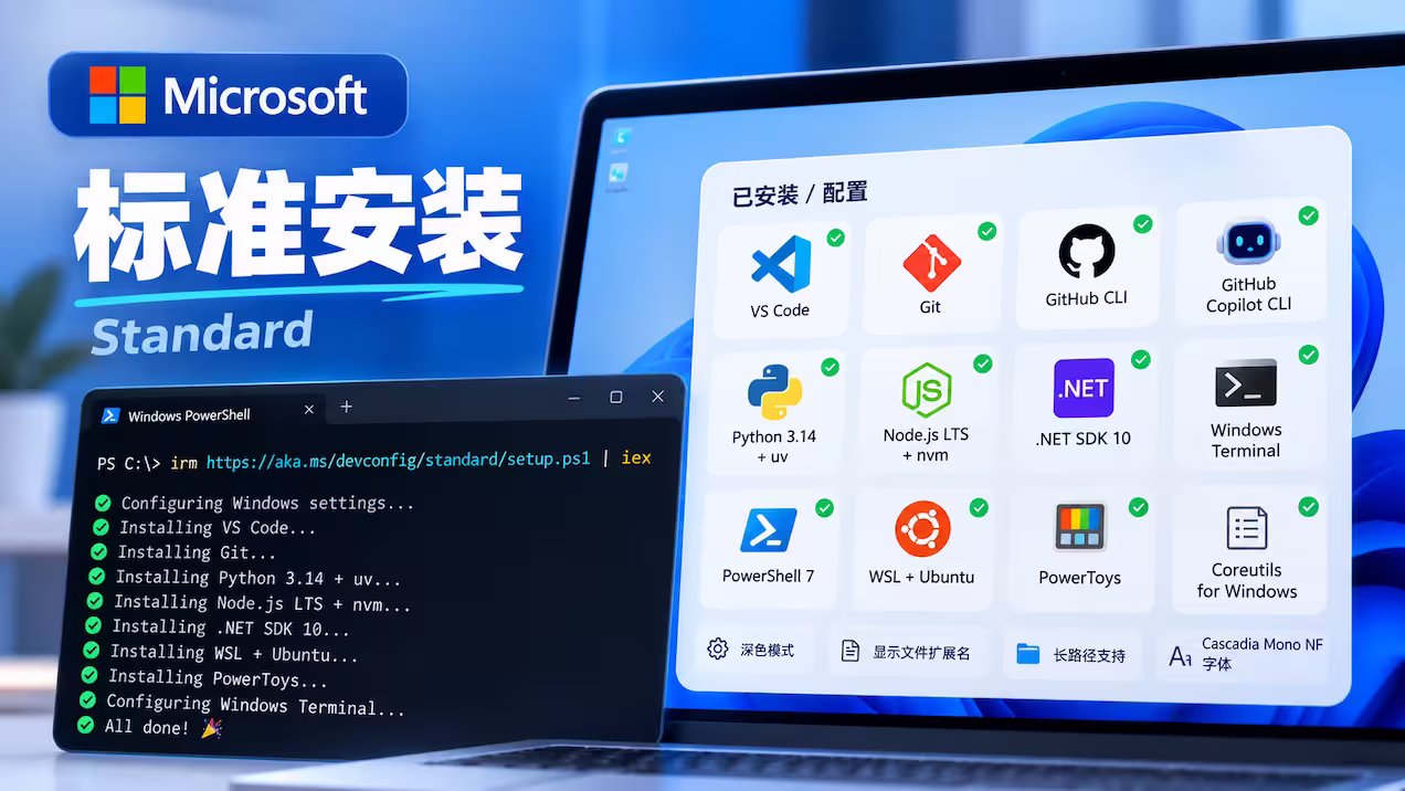 微软官方开源：一键把全新 Windows 11 变成干净、清爽的开发机 2