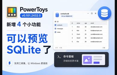 PowerToys v0.101.2432.0 新增 4 个小功能，可以预览 SQLite 了 10