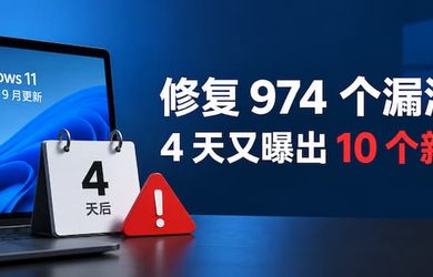微软 9 月创纪录修复 974 个漏洞，仅 4 天又曝出 10 个新问题 7