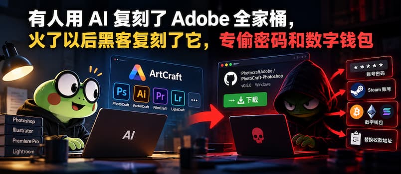 有人用 AI 复刻了 Adobe 全家桶,黑客用 AI 复刻了复刻,专偷密码和数字钱包 1