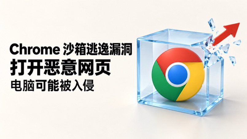 Chrome 曝沙箱逃逸漏洞:打开恶意网页可能导致电脑被入侵,请及时更新 1 Chrome 图标突破沙箱边界,提示打开恶意网页可能导致电脑被入侵
